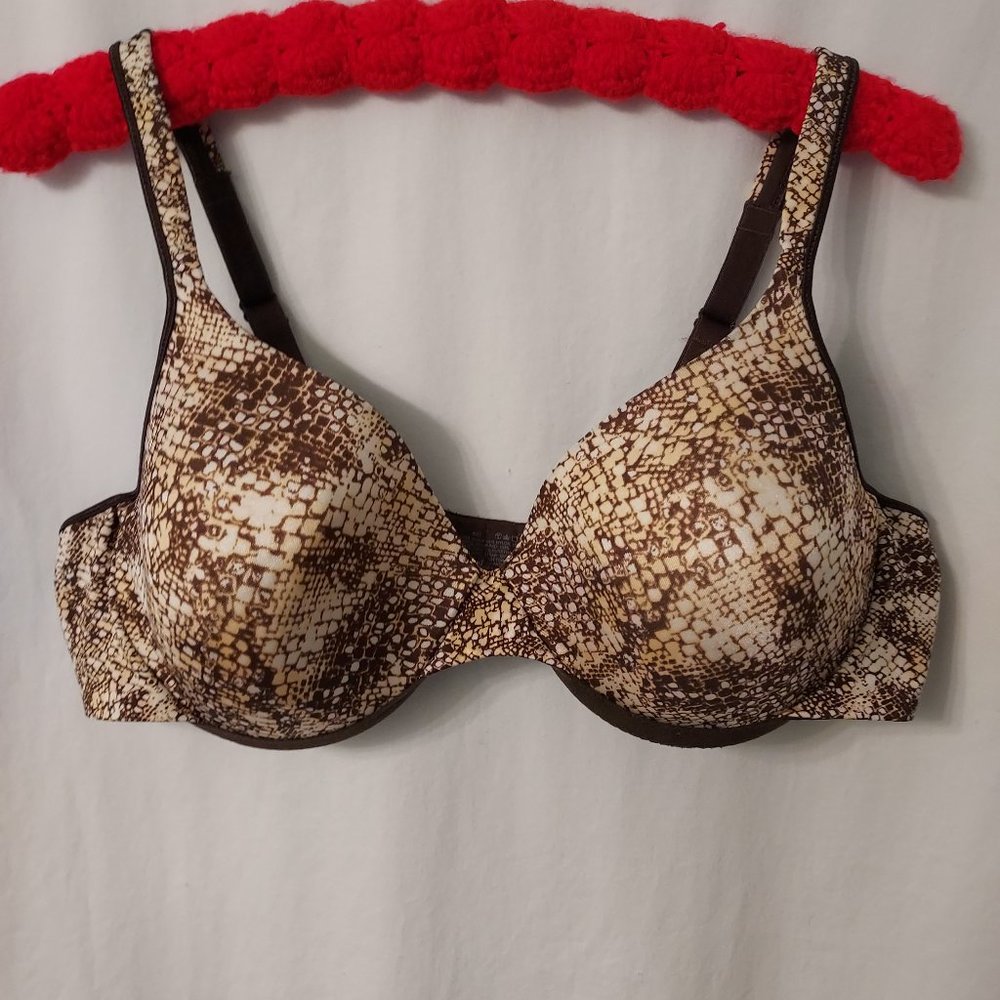 Snakeskin pattern underwire bra 42C